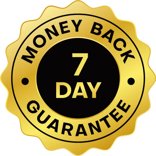 7 Day Money Back Guarantee Gold Badge